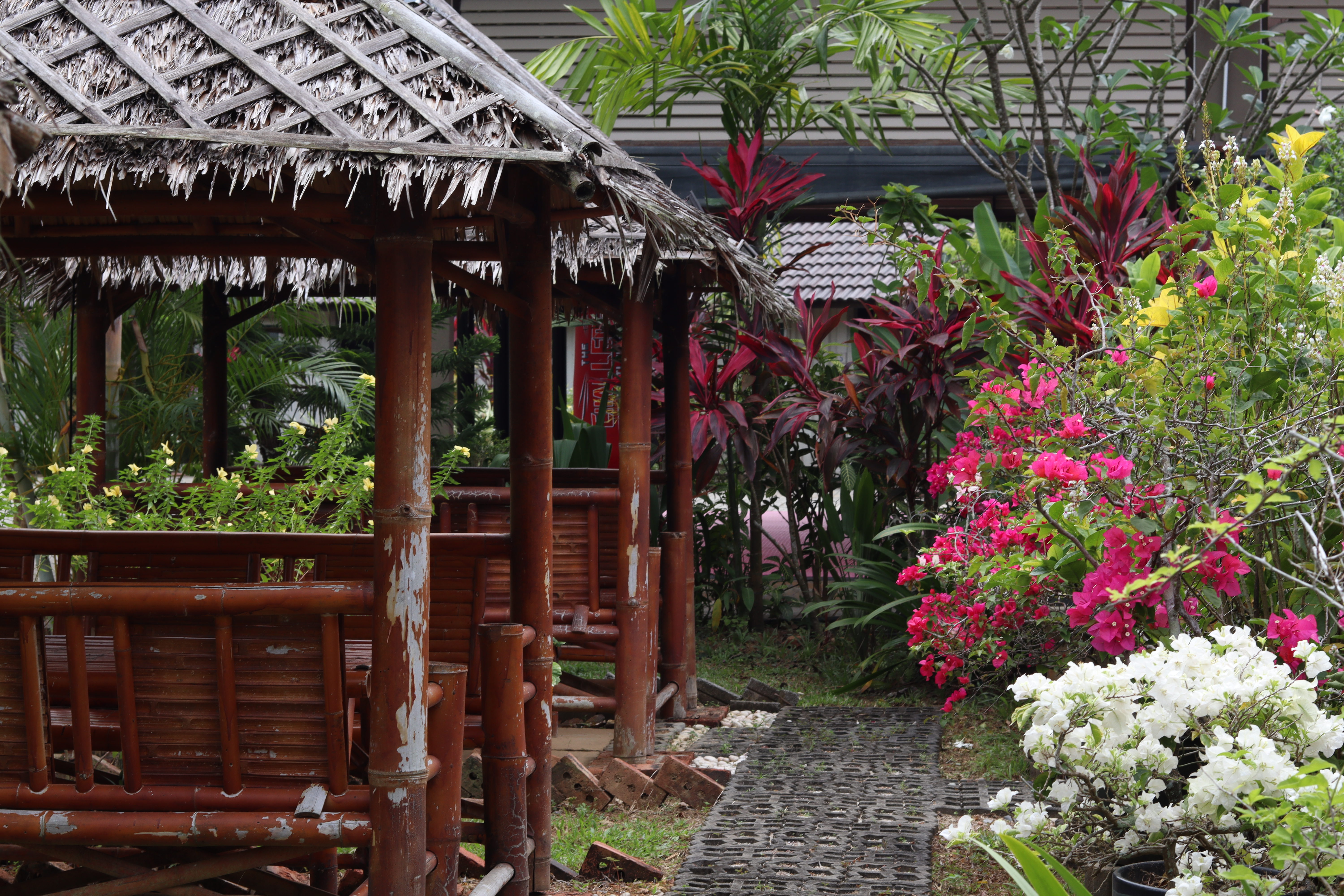 Outdoor seating areas at Bambu